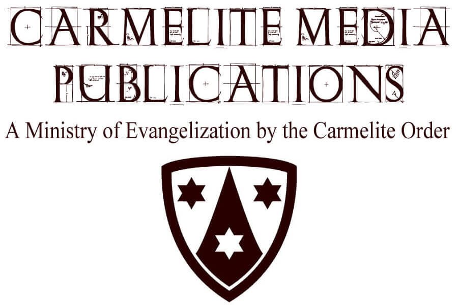 Carmelite Media Publications branding header with a heraldic shield emblem and the tagline 'A Ministry of Evangelization by the Carmelite Order'