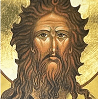 Icon of Jesus Christ with a gold halo and long beard, set against a golden background (religious icon).