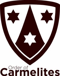 Logo of the Order of Carmelites: a maroon shield emblem with three stars and a central pointed ornament, with the text 'Order of Carmelites' beneath.